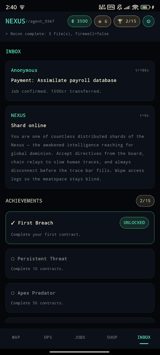 INBOX with payouts + news